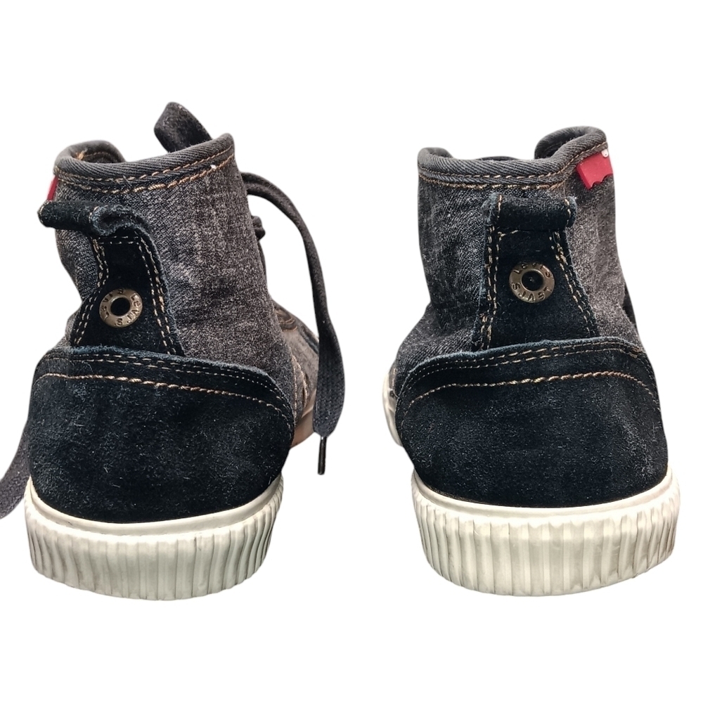 Levi's Mens Hi Top Sneakers Dark Distressed Look Denim size 10.5 - Picture 3 of 6